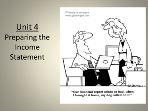 Unit 4 Preparing the Income Statement