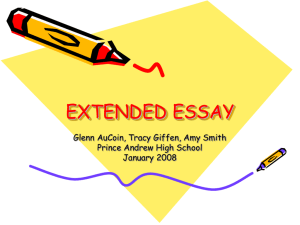 extended essay - Prince Andrew High School