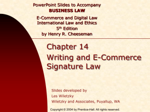 Chapter 014 - Writing & E-Commerce Signature Law