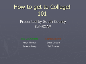 How to get to College! 101