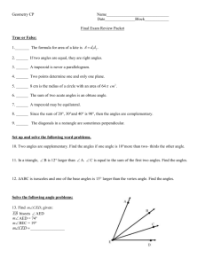 CP Geometry Midterm Review Packet