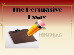 Persuasive Essay Power Point - Nutley Public School District