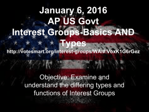 Types of Interest Groups: Notes