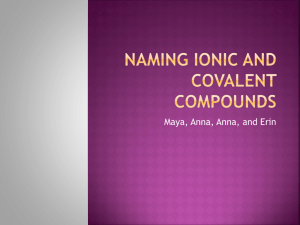 Naming Ionic and Covalent Compounds