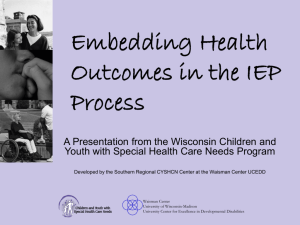 Health Conditions and the IEP Process
