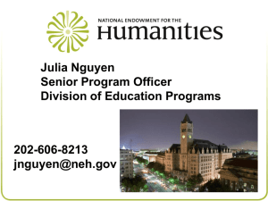 NEH Grant Opportunities for UDC Faculty