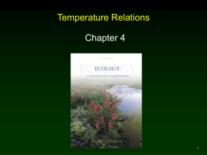 Chapter 4: Temperature Relations