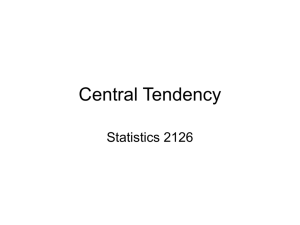 Central Tendency