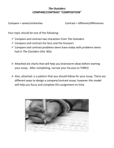 Outsiders Compare Contrast Essay
