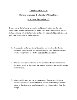 Science Essays Topics The Outsiders Essay Choices Best English Essay also Analytical Essay Thesis Example Socratic Seminar The Outsiders The Importance Of English Essay
