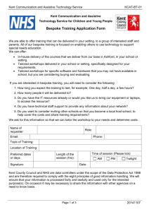 Bespoke Training Application Form