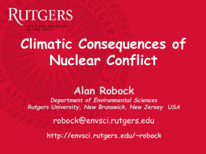 Climatic Consequences of Nuclear Conflict - Alan Robock