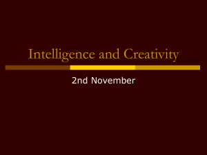 Intelligence and Creativity testing “Player's intelligence”