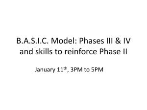 B.A.S.I.C. Model: Phases III & IV and skills to reinforce Phase II