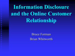 Information Disclosure and the Online Customer