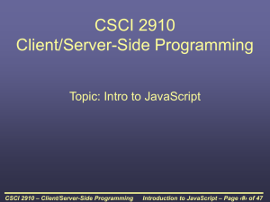 Intro to JavaScript