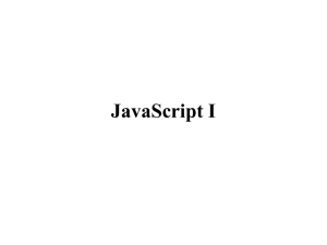 JavaScript I