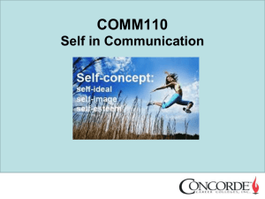COM 110 - Class 2 - Self in Communication