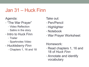 Jan 31 * Huck Finn