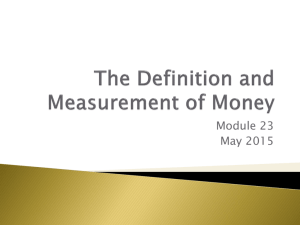The Definition and Measurement of Money