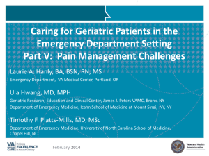 Caring for Geriatric Patients in the ED Setting