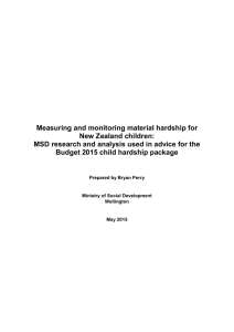 Measuring and monitoring material hardship for New Zealand children