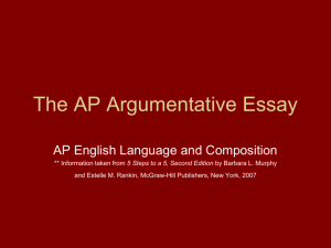 The AP Argumentative Essay