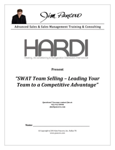 SWAT Team Selling – Leading Your Team to a Competitive Advantage