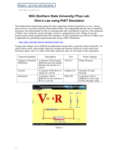Ohm's Law using PhET Simulation