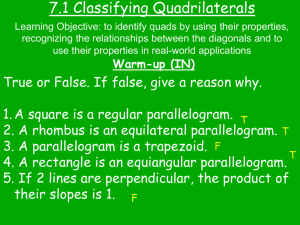 7.1 Classifying Quadrilaterals
