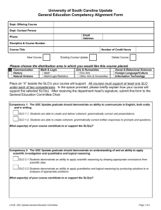 Competency Alignment Form - University of South Carolina Upstate