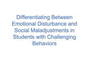 Differentiating Between Emotional Distrubance and Social