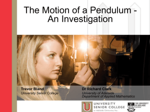Motion of a Pendulum - University Senior College