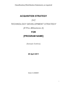 DoD Acquisition Strategy Template – 20 April 2011