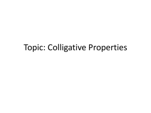 Topic: Colligative Properties