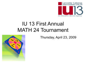 Welcome to the IU 13 MATH 24 Tournament