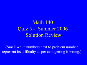 Math 140 Quiz 5 Solutions