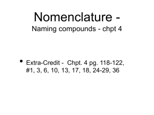 Nomenclature - Naming compounds - chpt 4