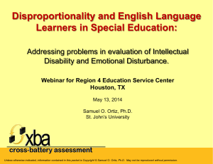 Region 4 - Evaluation of ED and ID with ELLs