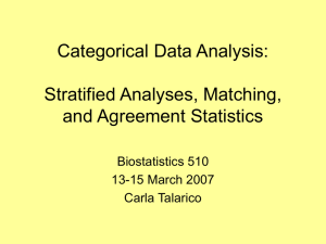 Categorical Data Analysis: Matched Data, etc.