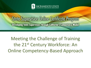 Relate Existing Training to State Leadership Competency Model