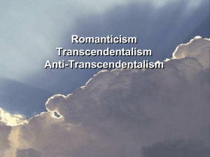 Romanticism Transcendentalism Anti