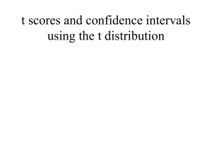 Confidence intervals using the t distribution