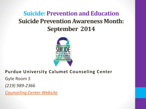 Suicide Prevention - Purdue University Calumet