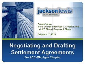 Negotiating and Drafting Settlement Agreements