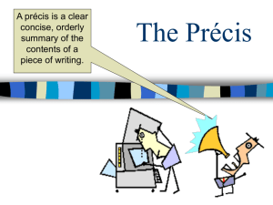 The Precis PowerPoint - River Dell Regional School District