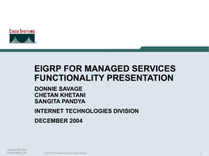 EIGRP For Managed Services Functionality Presentation