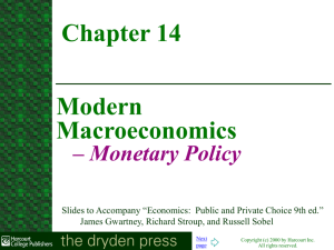 Modern Macroeconomics: Monetary Policy