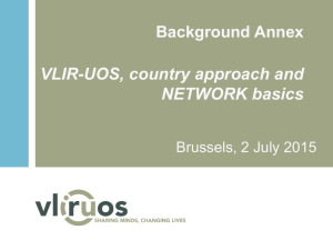 Intro VLIR-UOS and NETWORK programme