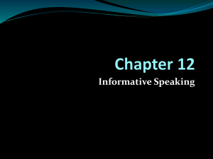 Sample Lecture- Informative Speaking